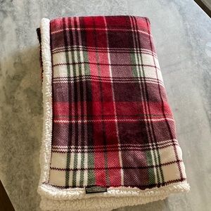 Plaid Sherpa throw